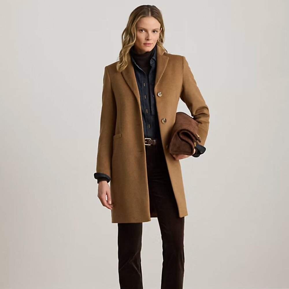Lauren Ralph Lauren Classic Wool Blend Coat Camel Size 2P